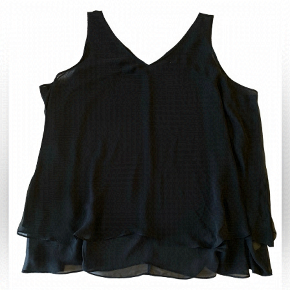 Lane Bryant Black Layered Tunic Top